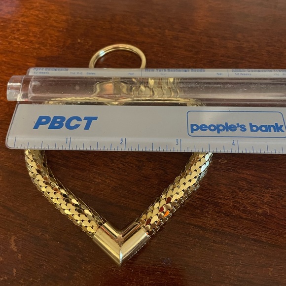 Whiting Davis Gold heart key ring - Picture 3 of 4